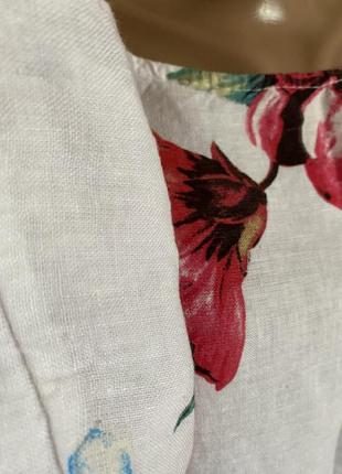 100% лен белоснежная изысканная блузка туника5 фото