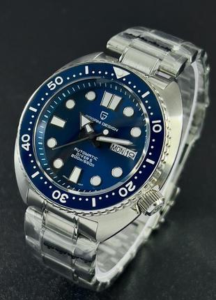 Мужские механические часы pagani design pd-1696 silver-blue