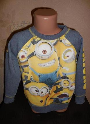 Кофта с миньонами * george*, внутри начесик, 5-6 лет (110-116 см)