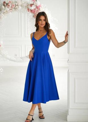 Коктейльное платье синяя2 фото