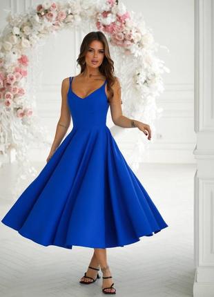 Коктейльное платье синяя4 фото