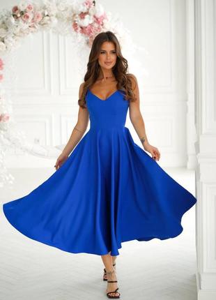 Коктейльное платье синяя3 фото