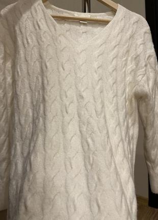 Нежный молочный свитер джемпер косичка в составе шерсть4 фото