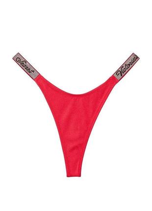 Нижня частина купальника жіноча victoria's secret shine strap стрінги зі стразами s кораловий