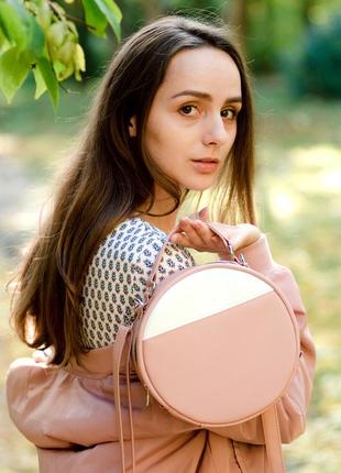 Женская круглая пудровая сумочка через плечо1 фото