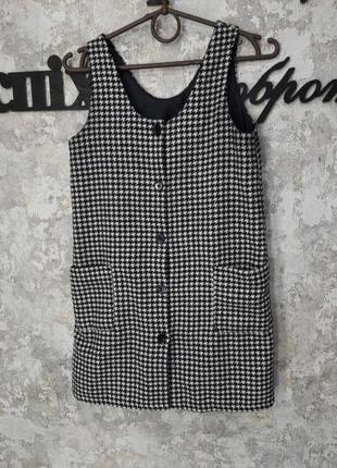 Тепленький сарафан в гусячу лапку