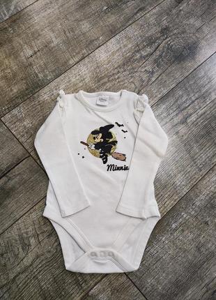Боді, бодік дівчинці з довгим рукавом, disney, р. 6-9міс., 74, довжина 38см