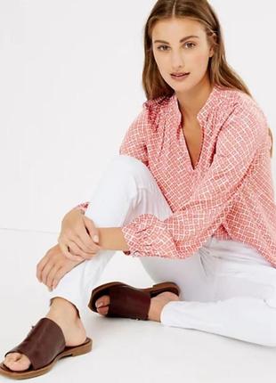 Атласна блискуча блузка вільного крою marks&spencer, блуза, р. 16