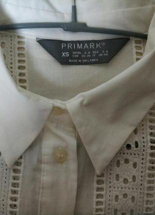 Primark  сорочка рубашка топ кроп вишивка рішелье прошва оверсайз бренд  primark atmosphere,р.xs3 фото
