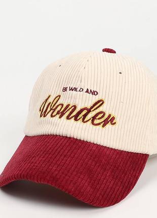 Кепка вельвет унісекс wonder - червона