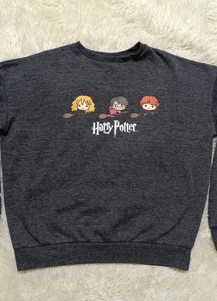 Б/у / худи cвитшот harry potter primark женский мужской унисекс серый меланж теплый зимний s, 44 (d-00005)