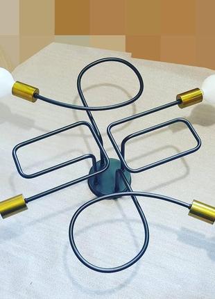 Люстра на чотири лампи із лолотим,або хром золотим,або бронзовим цоколем.