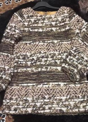 Розкішна туніка джемпер zara светр подовжений фактурна пряжа люрекс2 фото
