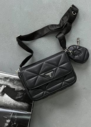 Prada re-nylon padded shoulder black сумка