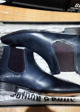 Стильные кожаные демисезонные ботинки известного бренда мужской обуви из нижочки gordon &amp; bros3 фото