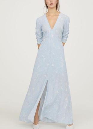 Длинное макси платье голубого цвета xs, 100% вискоза1 фото