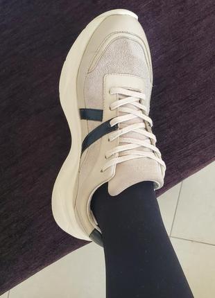 Кроссовки massimo dutti натуральная кожа и замш