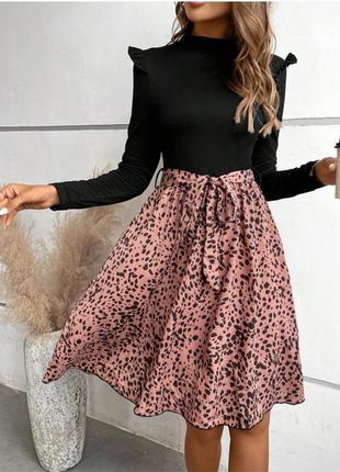 Отличное комбинированное платье shein