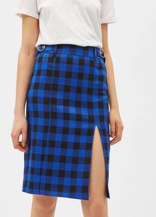 Миди юбка bershka в клетку