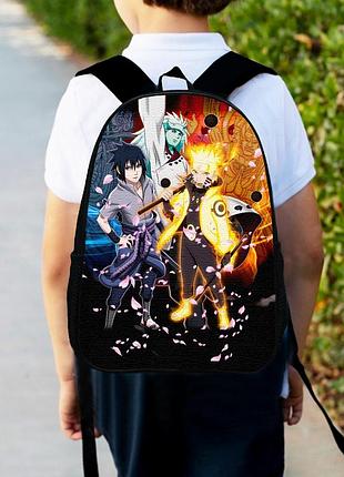 Рюкзак детский аниме наруто саске учиха, 34х27см,городской ранец для мальчика с принтом