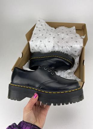 Dr.martens 25567001-1461-quad туфли polished smooth, оригинальные туфли др мартинс женские на платформе1 фото