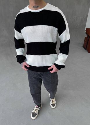 Вязаный чёрный свитер оверсайз в‘язаний чорний светр оверсайз4 фото