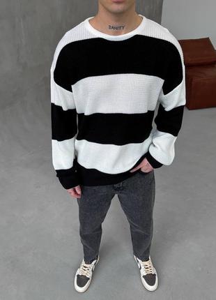 Вязаный чёрный свитер оверсайз в‘язаний чорний светр оверсайз6 фото