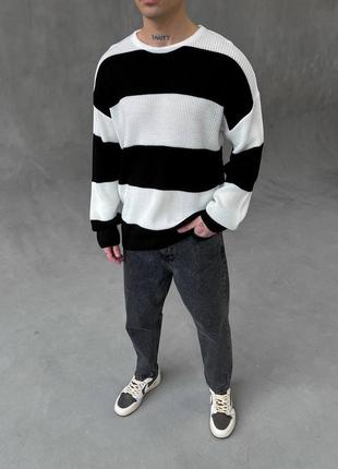 Вязаный чёрный свитер оверсайз в‘язаний чорний светр оверсайз5 фото