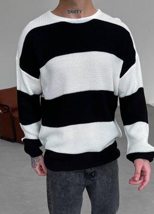 Вязаный чёрный свитер оверсайз в‘язаний чорний светр оверсайз7 фото