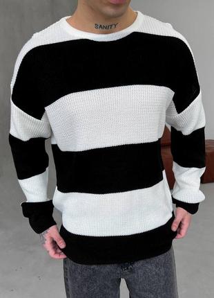 Вязаный чёрный свитер оверсайз в‘язаний чорний светр оверсайз10 фото