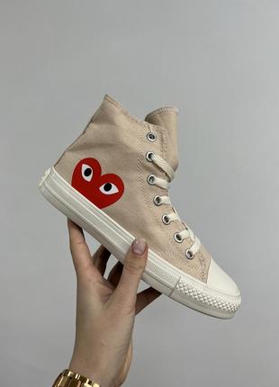 Оберіть стильні кросівки converse x comme des garcons play high top beige