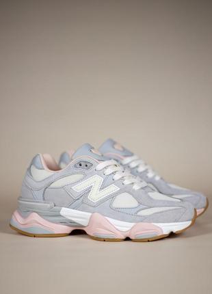 Кроссовки женские серо розовые на весну, new balance 9060 grey pink