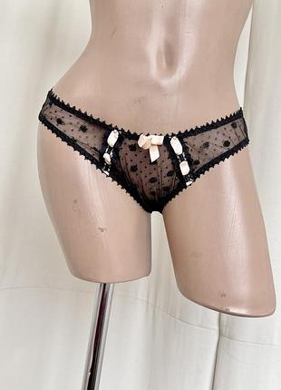 Agent provocateur чорні трусики труси мереживні сіточка напівпрозорі з доступом knickers forever оригінал