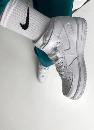 Nike  air force 1 high white4 фото