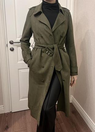 Тренч zara цвет хаки