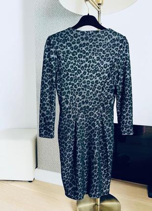 Новое красивое платье warehouse леопард и серебро в стиле wolford2 фото