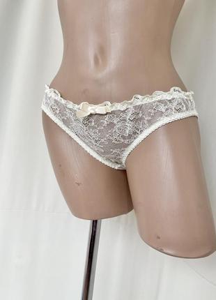 Agent provocateur белые кремовые трусики трусы кружевные сеточка полупрозрачные knickers forever оригинал3 фото