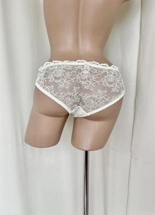 Agent provocateur белые кремовые трусики трусы кружевные сеточка полупрозрачные knickers forever оригинал4 фото