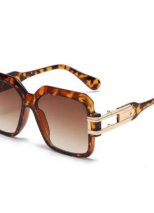 Тренд стильні коричневі леопард сонцезахисні окуляри квадратні сонячні очки антиблик