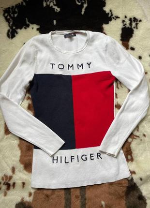 Реглан, кофта tommy базовая стильная, большое лого, лонгслив