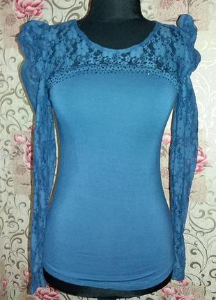 Женская кофточка-гольф 42-44 (s/m) гипюровый рукав. б.у.