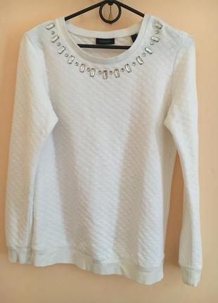 Классная стильная белая толстовка кофта кофточка блуза свитшот