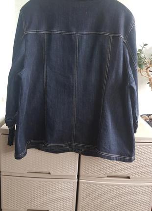 Джинсовый жакет синий коттоновый пиджак3 фото