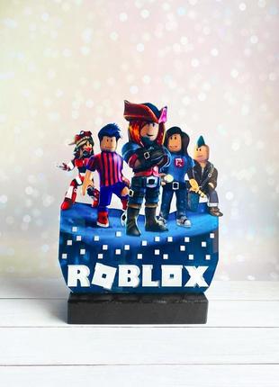 Вав! дитячий нічник-світильник "роблокс roblox" з налаштуванням підсвітки (дизайн 25, чорна підставка)6 фото