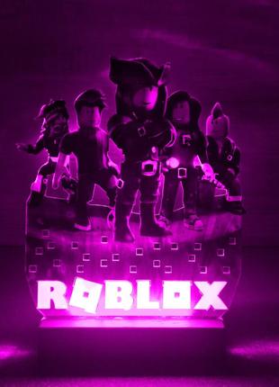 Вав! дитячий нічник-світильник "роблокс roblox" з налаштуванням підсвітки (дизайн 25, чорна підставка)4 фото