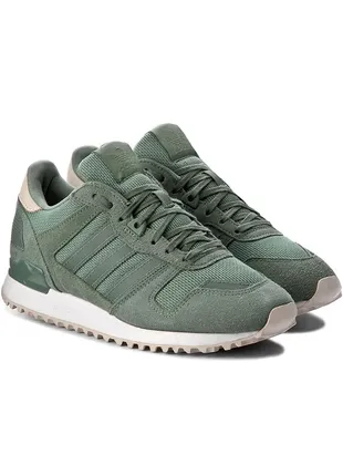 Стильные женские кроссовки adidas zx 700 w оригинал, кожаные кроссовки adidas, зеленые кроссовки8 фото