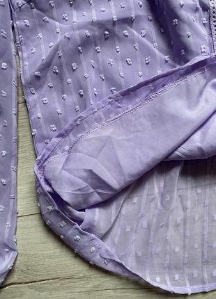 Блуза с кружевной вставкой в ​​горошек shein8 фото