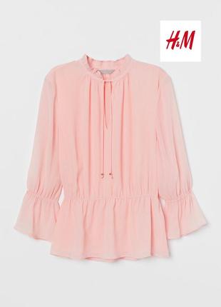 Крутая воздушная блуза из жатого шифона h&m1 фото