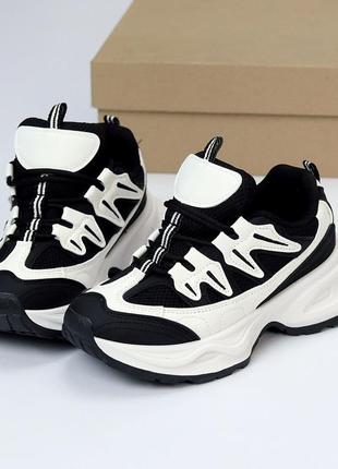 Черно - белые очень крутые кроссовки эко6 фото