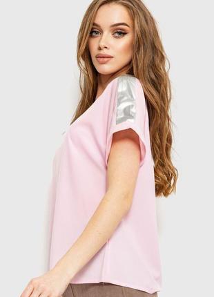 Блуза повсякденна, колір світло-рожевий, 230r101-23 фото